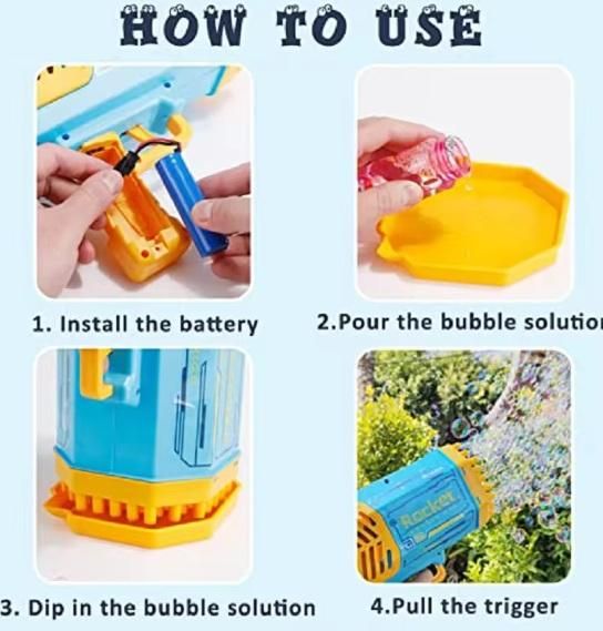 Kids Automatic Bubble Gun Machine