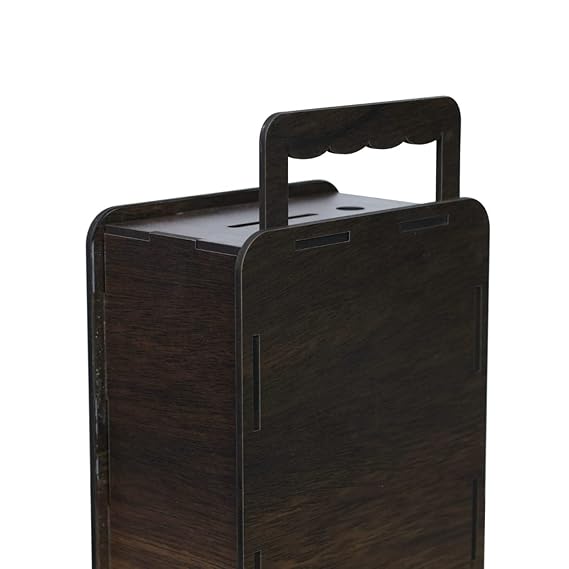 Wooden Dream Money Bank with Currency Display, Travel Bag Design, 100000 INR Savings Goal, Wooden Coin Box, Stylish Savings Box