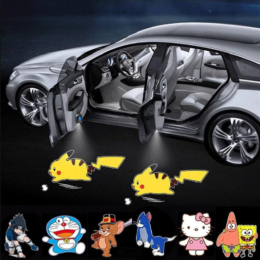 Automaze Wireless Car Welcome Logo Shadow Projector Ghost Lights Kit Set of 2 for All Cars Shadow Light Of Car