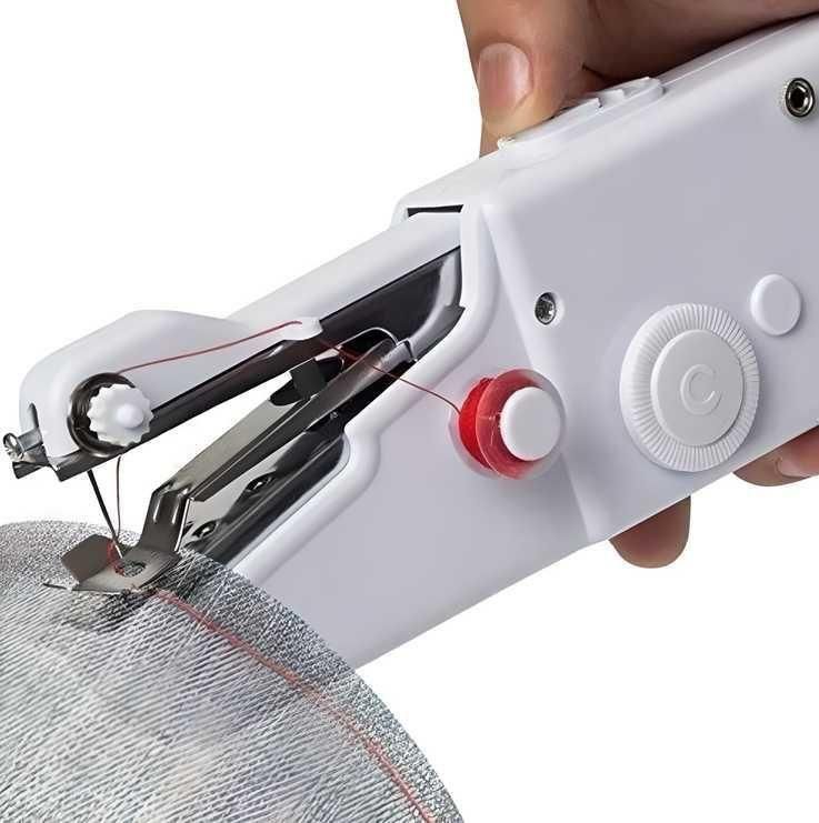 Handy Sewing/Stitch Handheld Cordless Portable White Sewing Machine for Home Tailoring, Hand Machine | Mini Silai | White Hand Machine with Adapter
