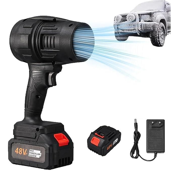 Electric Cordless Leaf Blower 300000RPM Handheld Leaf Blower 2 X 4.0Ah Batteries and Charger Included, Lightweight Leaf Blowers for Patio Cleaning