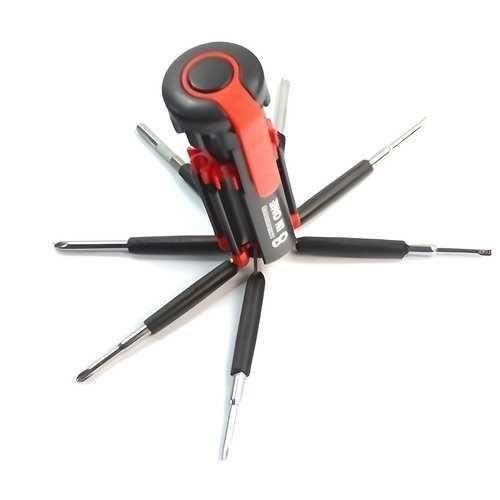 PPERFECT TECH 8in1 Screwdriver Set with 6 LED Lights, Portable multifunctional 8-in-1 Screw driver tool set kit with torch and magnetic heads for Mobile, Laptop repairing & Household work.