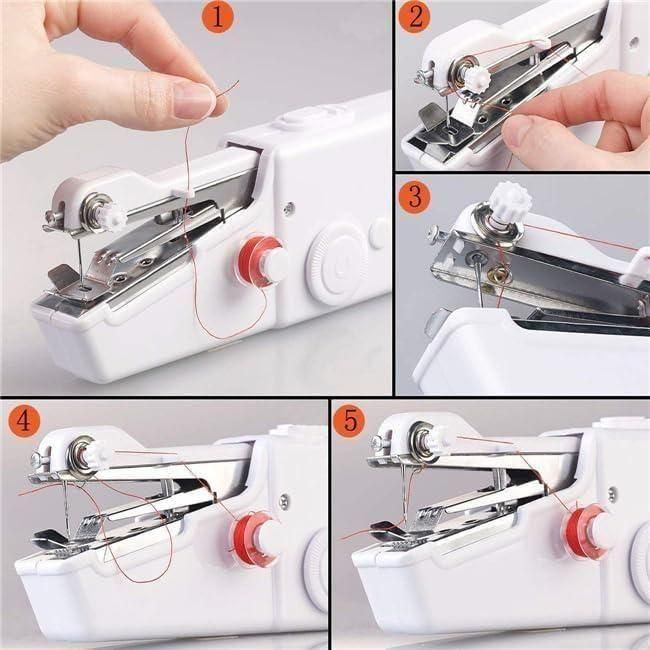 Handy Sewing/Stitch Handheld Cordless Portable White Sewing Machine for Home Tailoring, Hand Machine | Mini Silai | White Hand Machine with Adapter