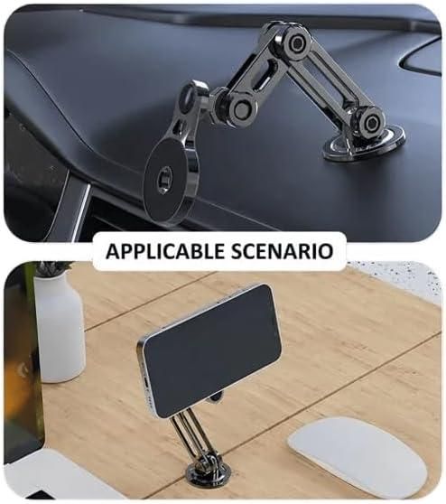 Bigsmall Magrip Pro Magnetic Car Phone Holder | 360° Rotation | Adjustable Arm | Strong Suction Mount for Dashboard | Android & iPhone Compatible | Universal Mobile Holder for Car | Black