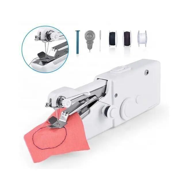 Handy Sewing/Stitch Handheld Cordless Portable White Sewing Machine for Home Tailoring, Hand Machine | Mini Silai | White Hand Machine with Adapter
