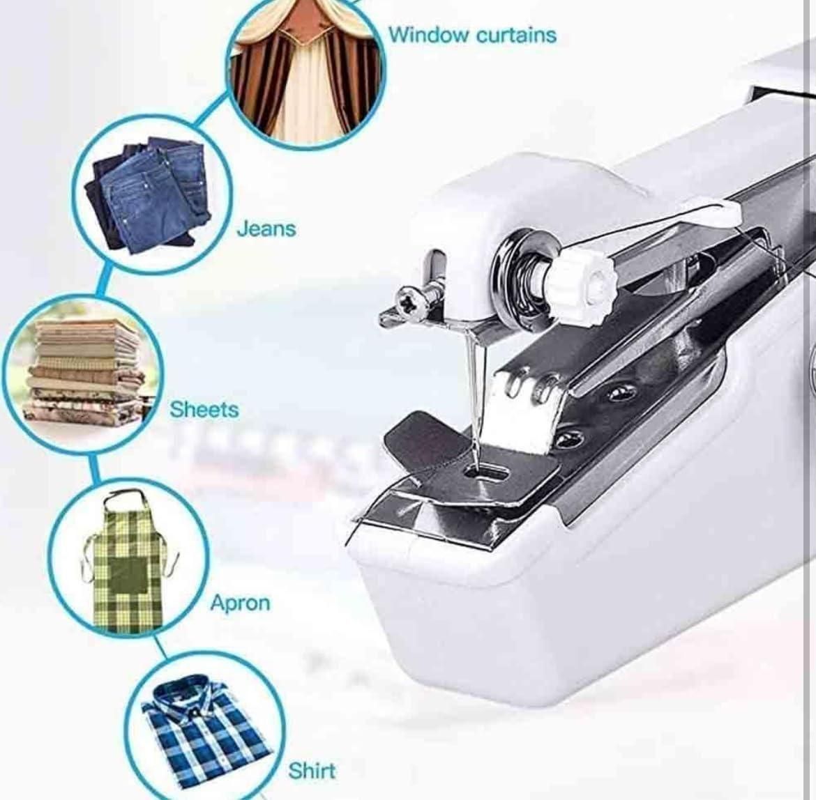 Handy Sewing/Stitch Handheld Cordless Portable White Sewing Machine for Home Tailoring, Hand Machine | Mini Silai | White Hand Machine with Adapter