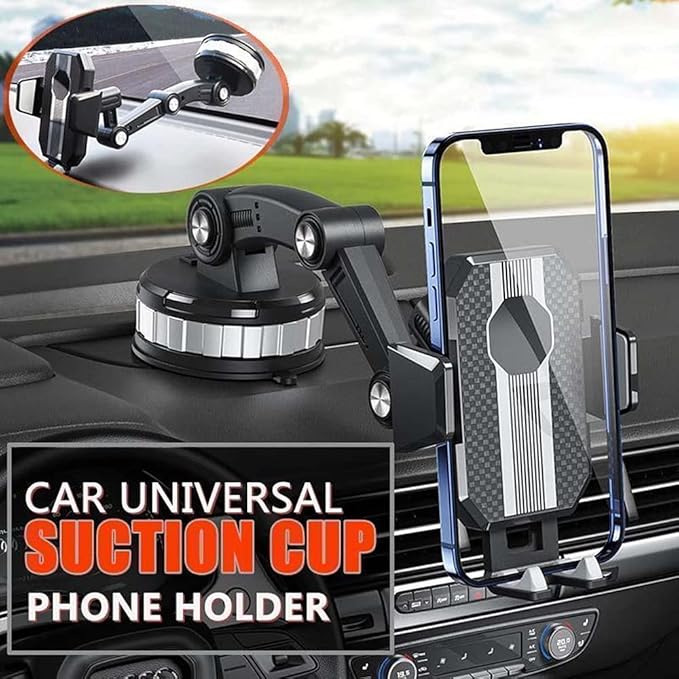 Car Phone Holder Mount, Suction Cup Cell Phone Holder Stand, Universal Dashboard/Windshield/Window Phone Holder One-Button Pop-up Strong Suction Cell Phone Car Mount