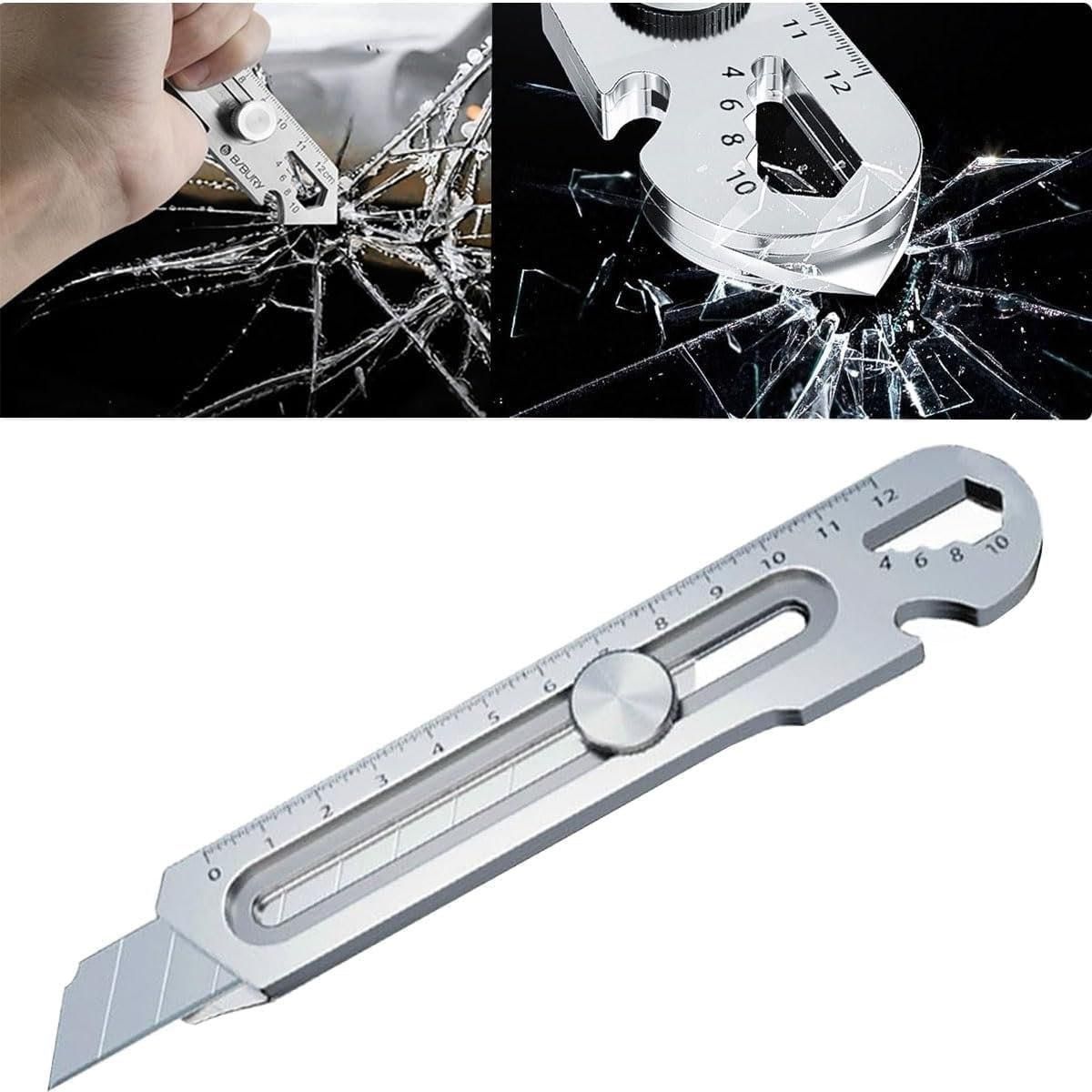 6-in-1 Multi-Tool Gadget, Stainless Steel Pocket Knife with Screwdriver, Bottle Opener for Camping Travel Accessories Outdoor Gear