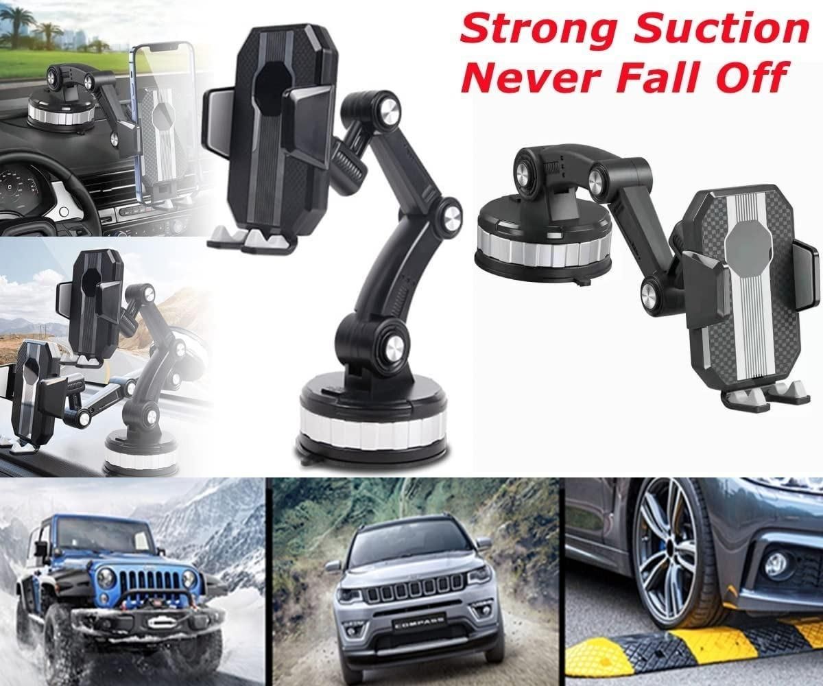 Car Phone Holder Mount, Suction Cup Cell Phone Holder Stand, Universal Dashboard/Windshield/Window Phone Holder One-Button Pop-up Strong Suction Cell Phone Car Mount