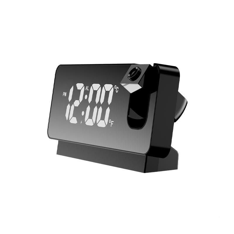 Projector Alarm Clock LED Display Digital Projection Alarm Clock Mute Mirror USB Office Clock with 180° Projector for Bedroom Digital Alarm Clock Temperature Display