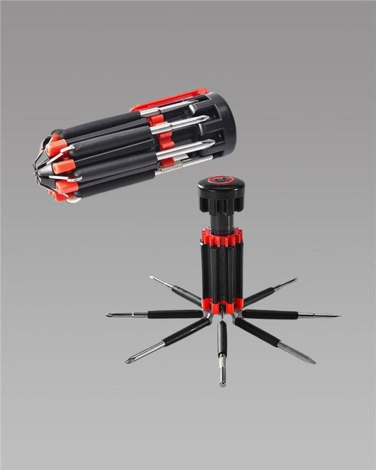 PPERFECT TECH 8in1 Screwdriver Set with 6 LED Lights, Portable multifunctional 8-in-1 Screw driver tool set kit with torch and magnetic heads for Mobile, Laptop repairing & Household work.