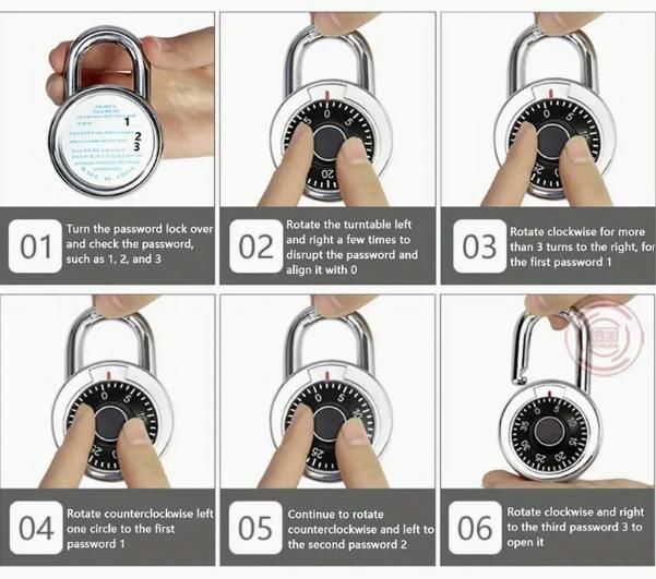 Standard Dial Combination Lock, 2 in. Wide with Different Combination Padlock [945C] Candado Combinacion