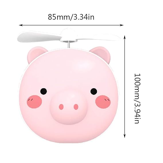 travel Mini Carton Make Up/Mirror with LED Lights USB Fan ( Color May Vary )